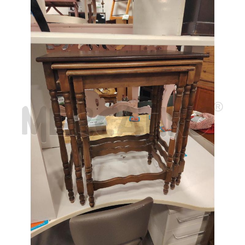 TRITTICO TAVOLINI LEGNO | Mercatino dell'Usato Roma eur 1