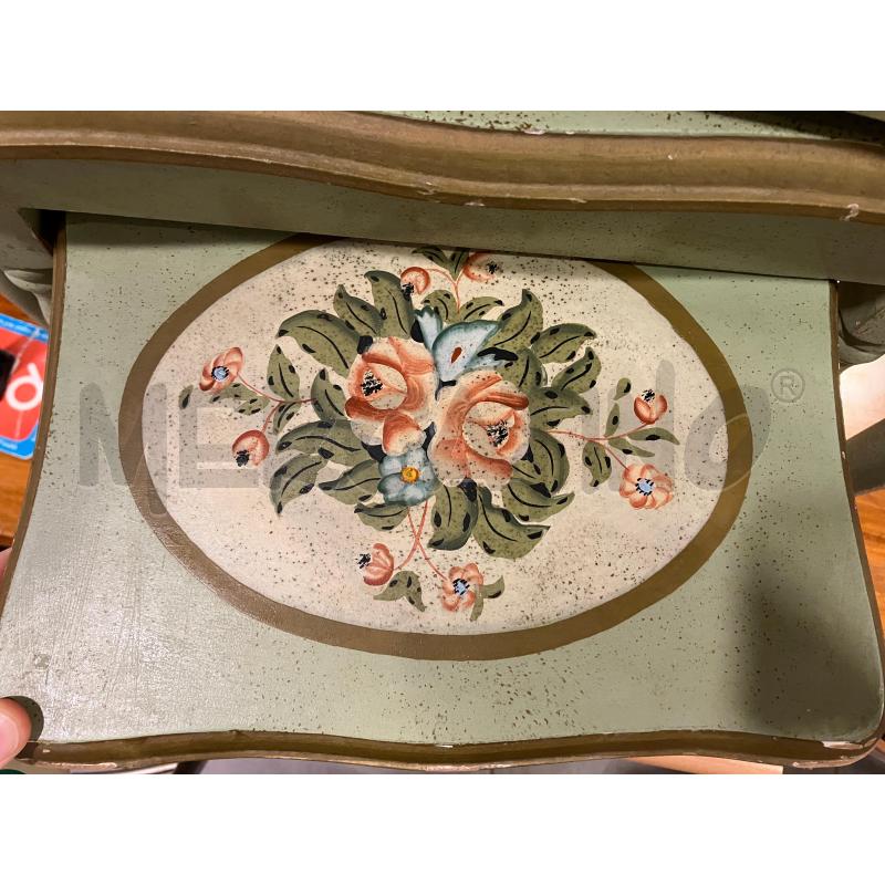 TRITTICO TAVOLINI VERDI DIPINTI | Mercatino dell'Usato Roma eur 2