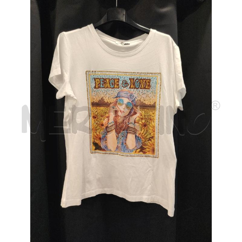 T SHIRT D LUCKY LU BIA STAMPA PEACE  | Mercatino dell'Usato Roma eur 1