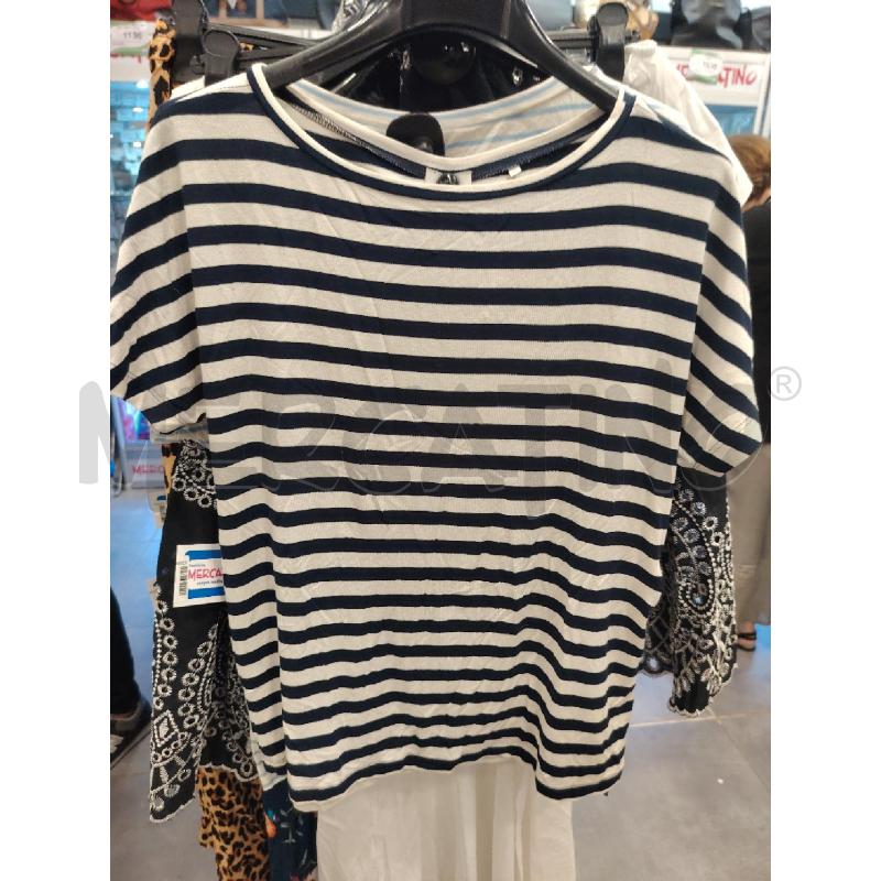 T SHIRT D MARELLA BIA RIGHE CEL/NE | Mercatino dell'Usato Roma eur 1