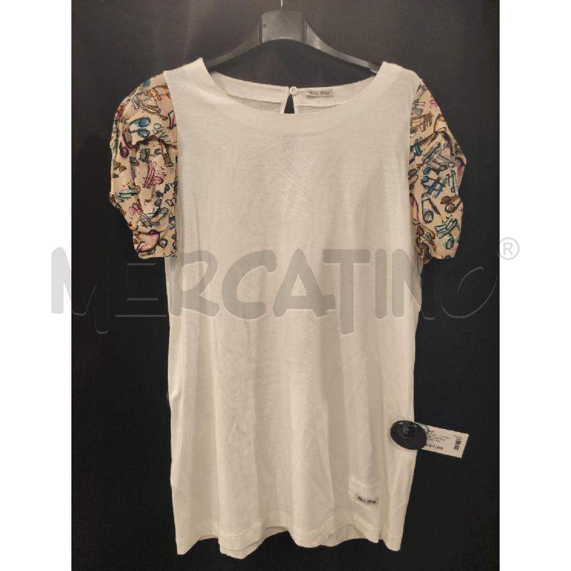 T SHIRT D MIU MIU BIA MANICHE FANT MUSICA | Mercatino dell'Usato Roma eur 1