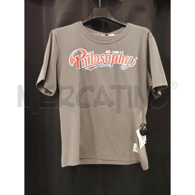 T SHIRT D PHILOSOPHY GRI SCRITTA  | Mercatino dell'Usato Roma eur 1