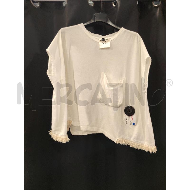 T SHIRT D SEMICOUTURE BIA CROP FONDO SFRANGIATO | Mercatino dell'Usato Roma eur 1