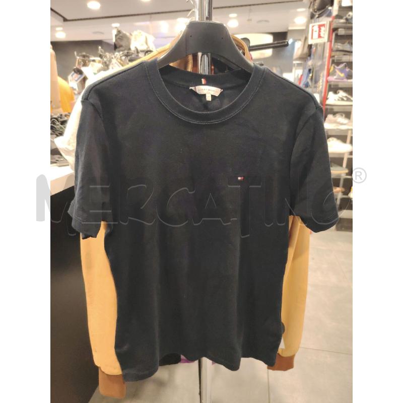 T SHIRT D TOMMY HIFLIGER NE/BLU LOGO PICCOLO | Mercatino dell'Usato Roma eur 1