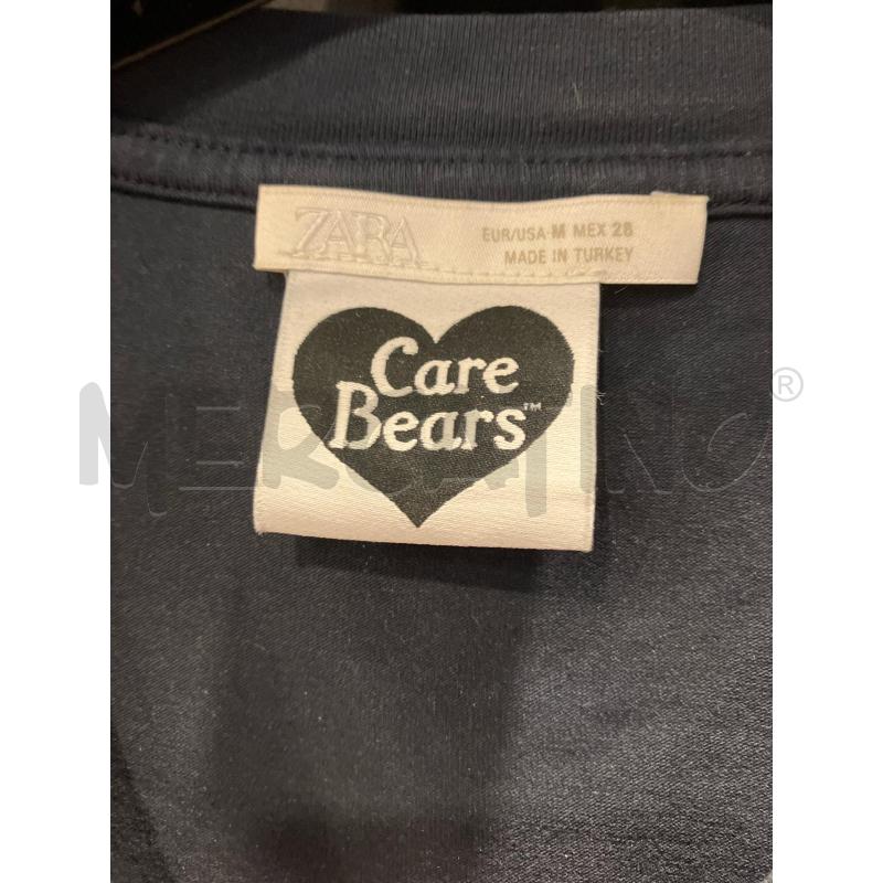 T SHIRT D ZARA X CARE BEARS BLU ORSO  | Mercatino dell'Usato Roma eur 2