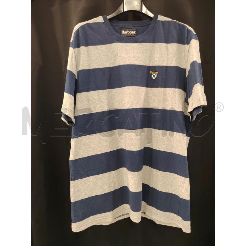 T SHIRT U BARBOUR RIGHE GRI BLU | Mercatino dell'Usato Roma eur 1