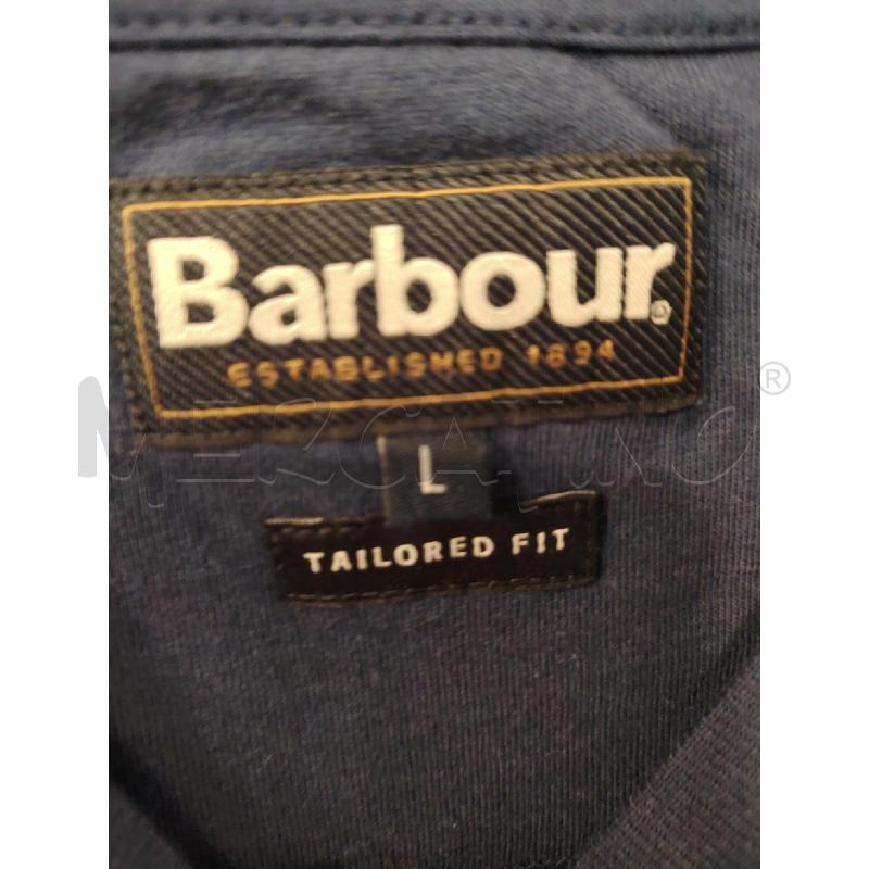T SHIRT U BARBOUR RIGHE GRI BLU | Mercatino dell'Usato Roma eur 2