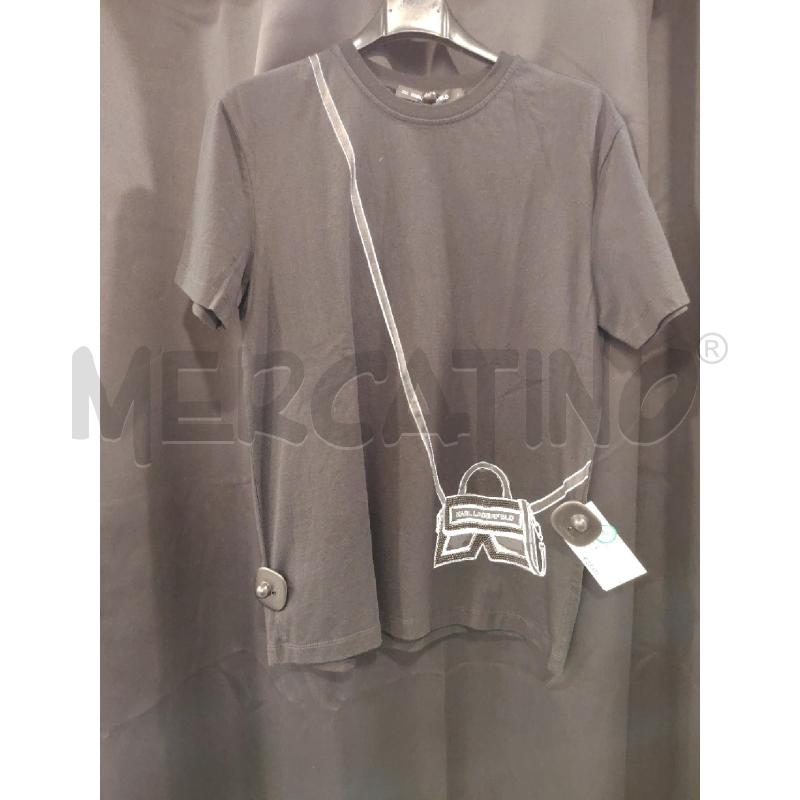 T SHIRT U LAGERFELD NERA DISEGNO BORSA | Mercatino dell'Usato Roma eur 1