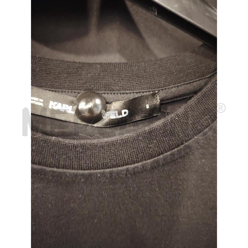 T SHIRT U LAGERFELD NERA DISEGNO BORSA | Mercatino dell'Usato Roma eur 2