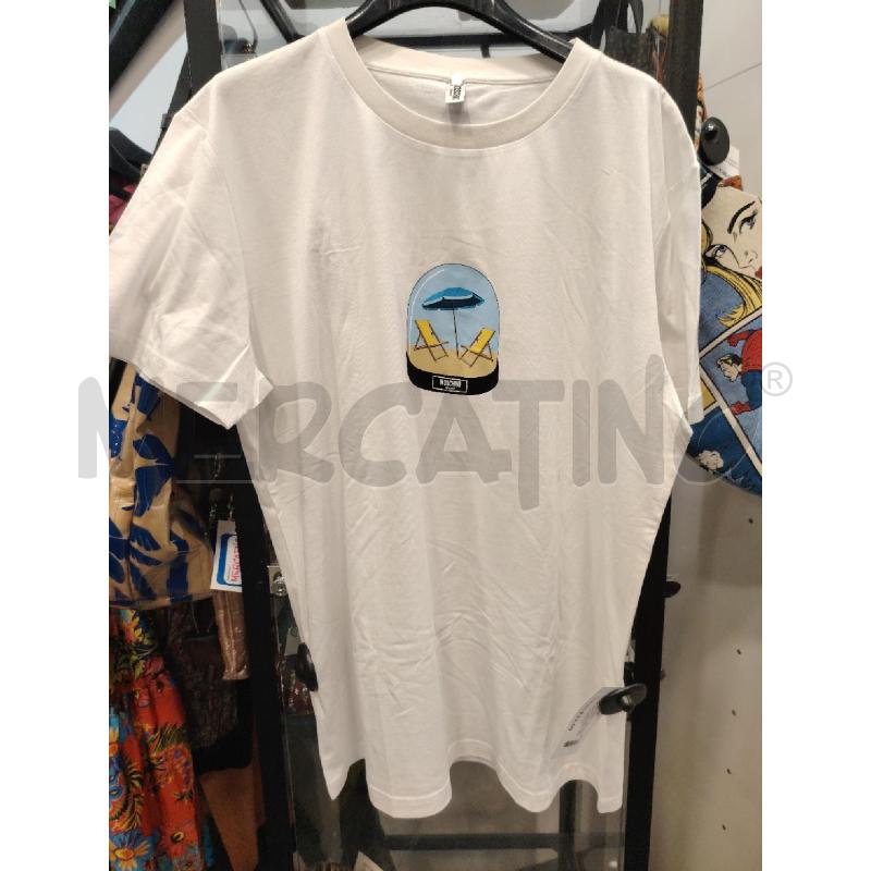 T SHIRT U MOSCHINO SWIM BIA STAMPA LETTINI | Mercatino dell'Usato Roma eur 1