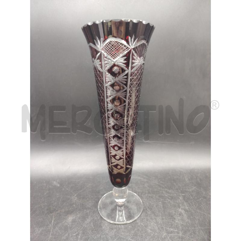 VASO CRISTALLO BOHEMIA ROSSO | Mercatino dell'Usato Roma eur 1