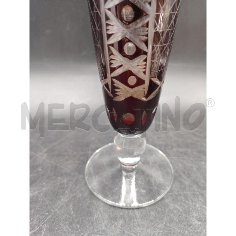 VASO CRISTALLO BOHEMIA ROSSO | Mercatino dell'Usato Roma eur 3