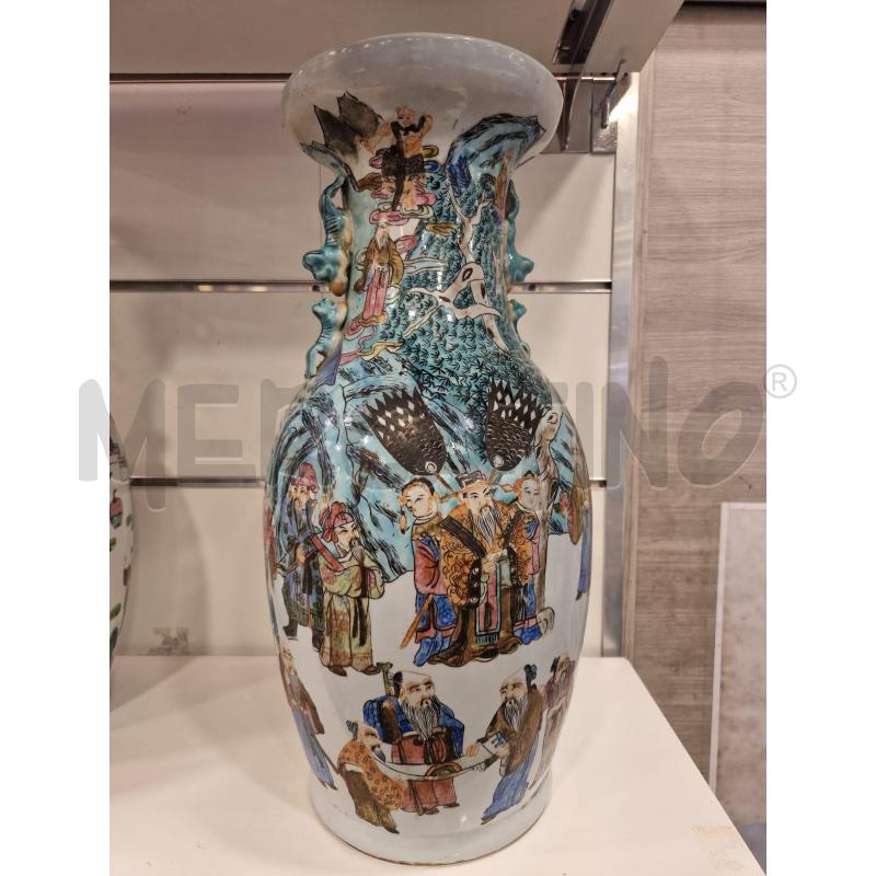 VASO ORIENTALE MAN CANE DI FO SFONDO AZZ | Mercatino dell'Usato Roma eur 1