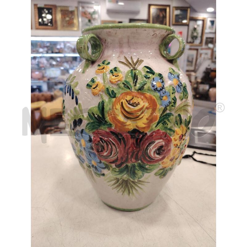 VASO TERRACOTTA SMALTATA FIORI  | Mercatino dell'Usato Roma eur 1