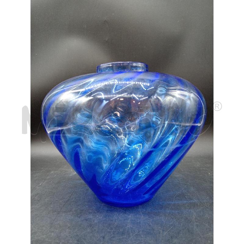 VASO VETRO BLU DOMUS | Mercatino dell'Usato Roma eur 1