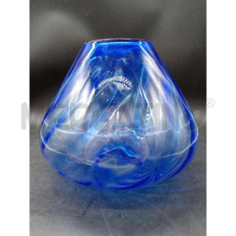 VASO VETRO BLU DOMUS | Mercatino dell'Usato Roma eur 4