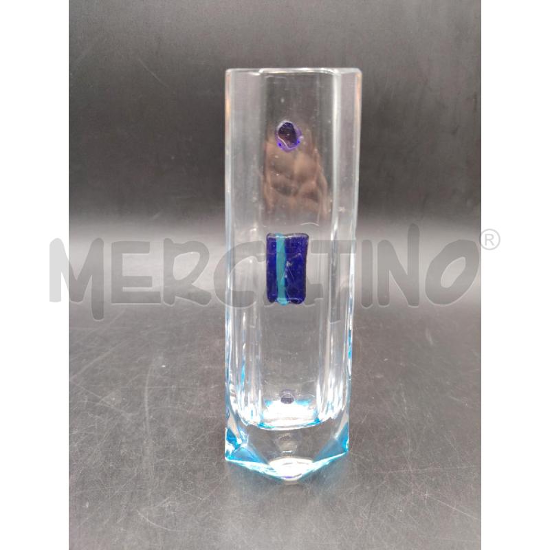 VASO VETRO GOCCIA BLU | Mercatino dell'Usato Roma eur 2