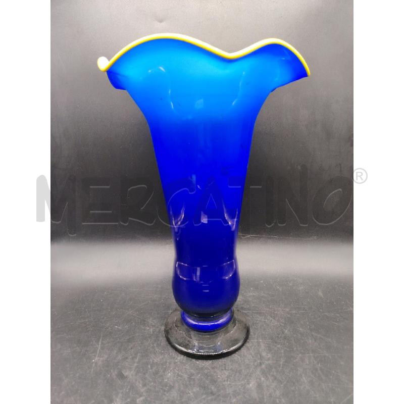 VASO VETRO MURANO BLU  | Mercatino dell'Usato Roma eur 1