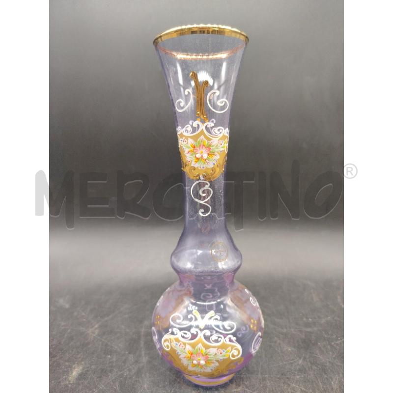 VASO VETRO MURANO FIORI DIP BARBINI | Mercatino dell'Usato Roma eur 1