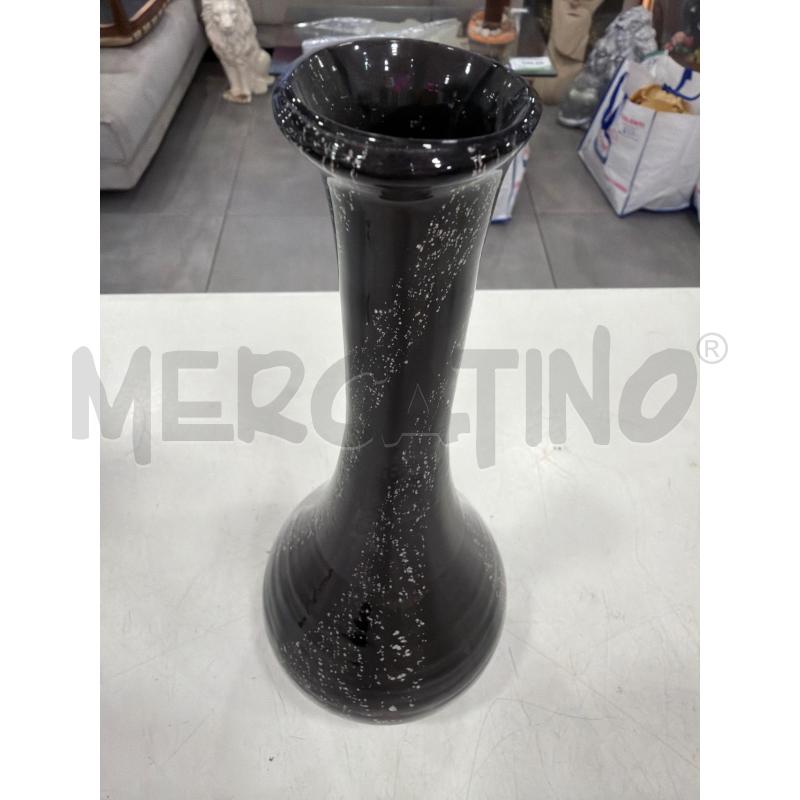 VASO VETRO MURANO NERO SPRUZZI BIA  | Mercatino dell'Usato Roma eur 3