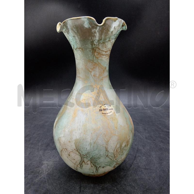 VASO VETRO MURANO SFUM VERDI DOR | Mercatino dell'Usato Roma eur 1