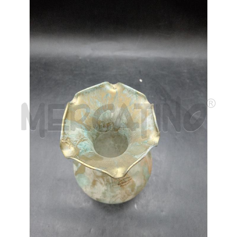 VASO VETRO MURANO SFUM VERDI DOR | Mercatino dell'Usato Roma eur 2