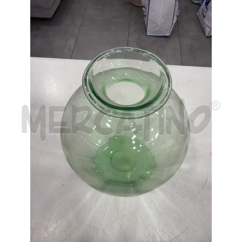 VASO VETRO MURANO VERDE BOMBATO | Mercatino dell'Usato Roma eur 3