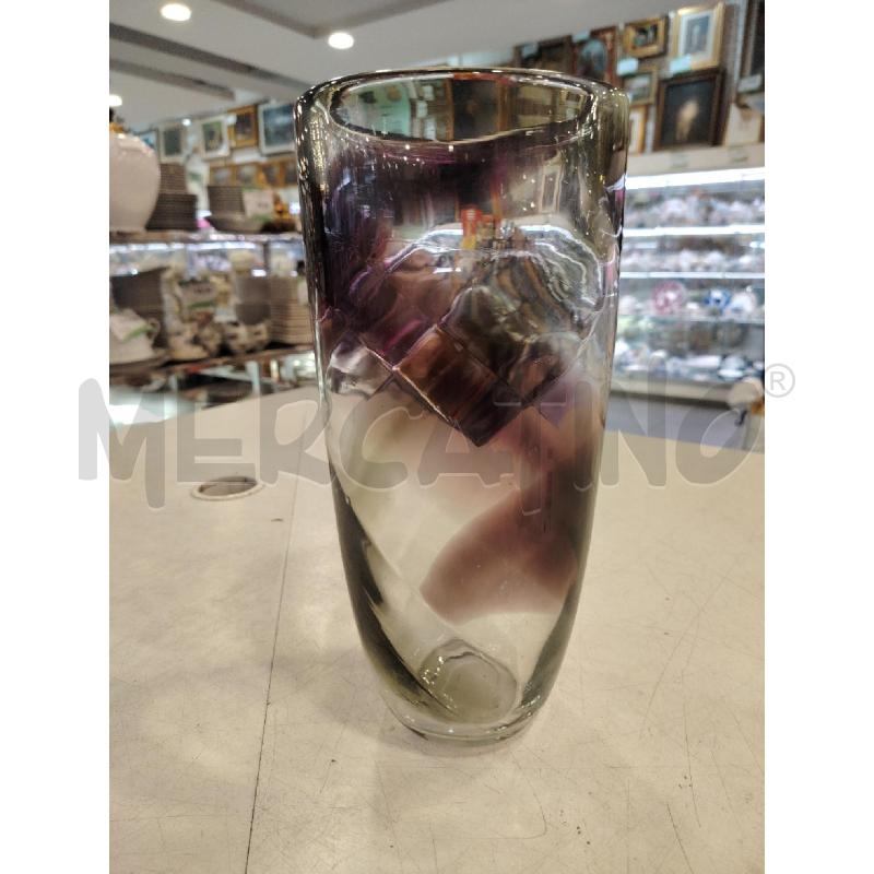 VASO  VETRO  SFUMATO VERDE VIOLA  | Mercatino dell'Usato Roma eur 1