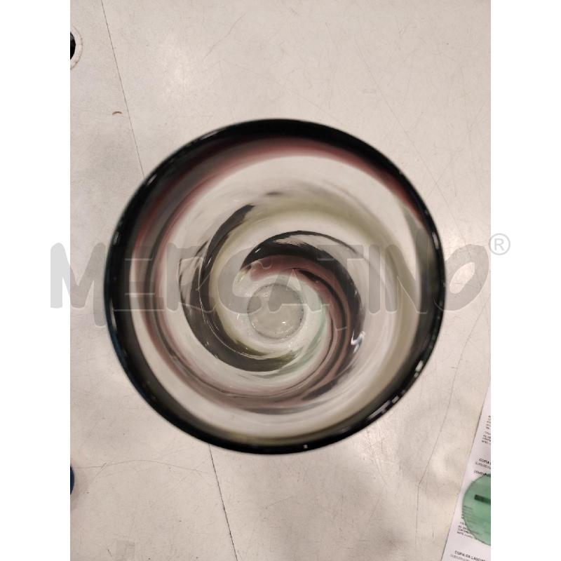 VASO  VETRO  SFUMATO VERDE VIOLA  | Mercatino dell'Usato Roma eur 2
