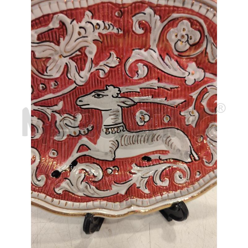 VASSOIETTO  DERUTA ROSSO ORO | Mercatino dell'Usato Roma eur 2