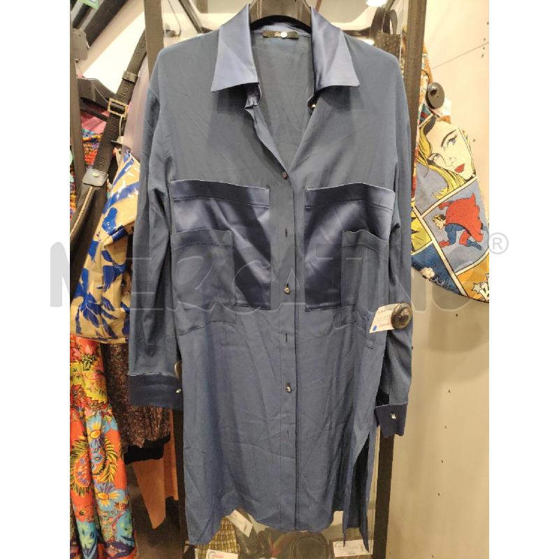 VESTITO D CARLA G BLU RASO BOTT COLLETTO | Mercatino dell'Usato Roma eur 1