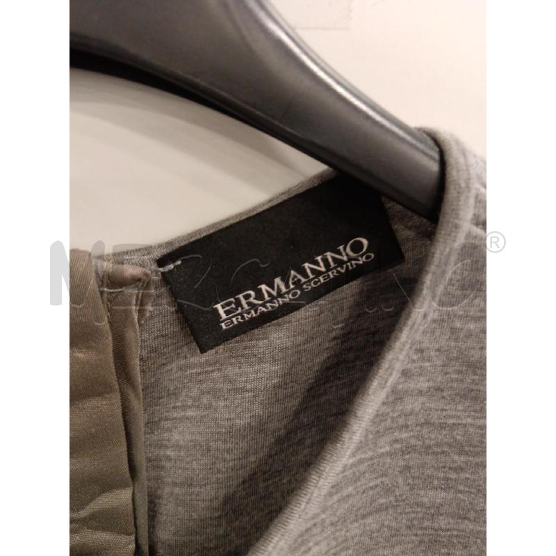 VESTITO D ERMANNO SCERVINO GRI SMANICATO FIOCCO | Mercatino dell'Usato Roma eur 2