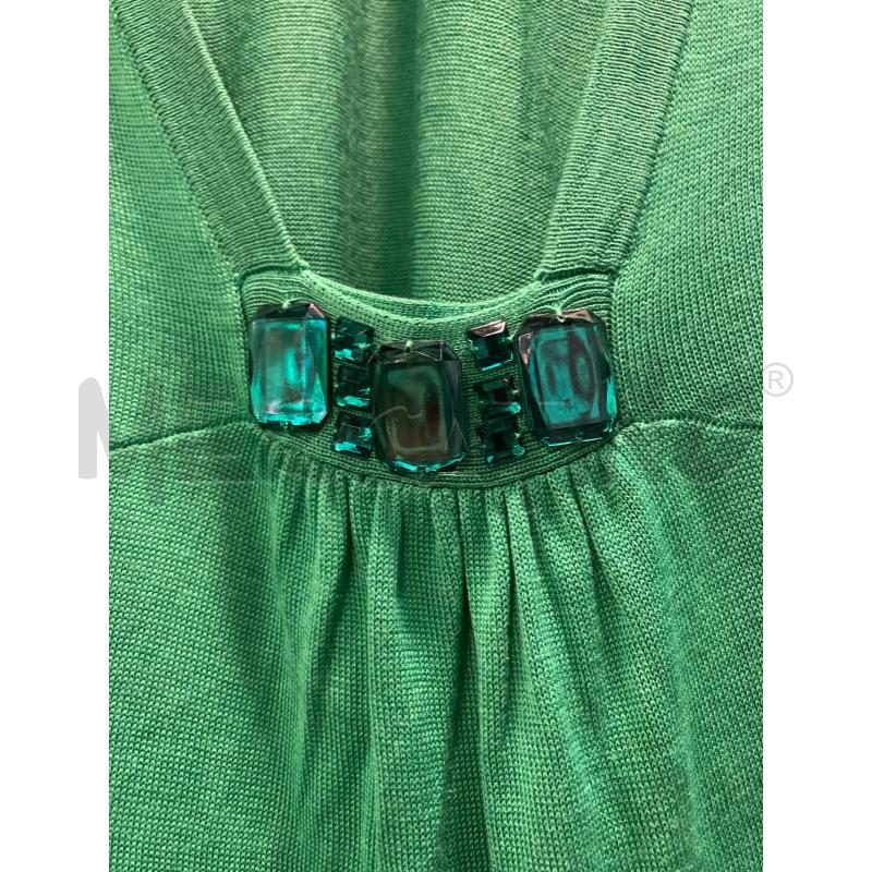 VESTITO D ESSENTIEL VERDE PIETRE SCOLLO  | Mercatino dell'Usato Roma eur 2