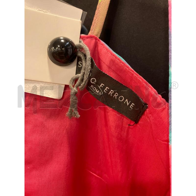 VESTITO D FERRONE FUCSIA VE AZZ POIS SPALLINE | Mercatino dell'Usato Roma eur 2