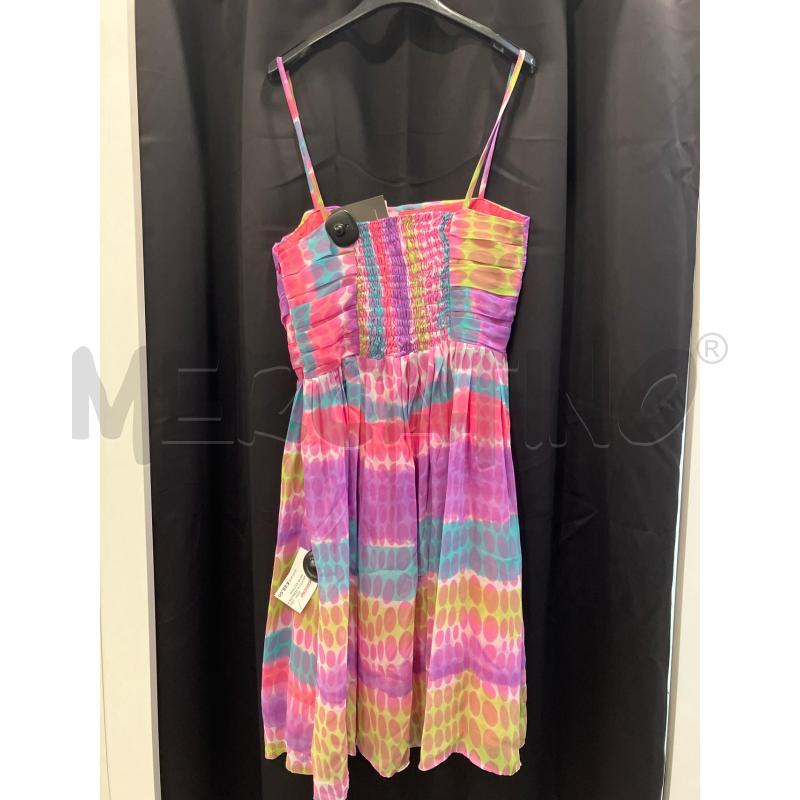 VESTITO D FERRONE FUCSIA VE AZZ POIS SPALLINE | Mercatino dell'Usato Roma eur 3