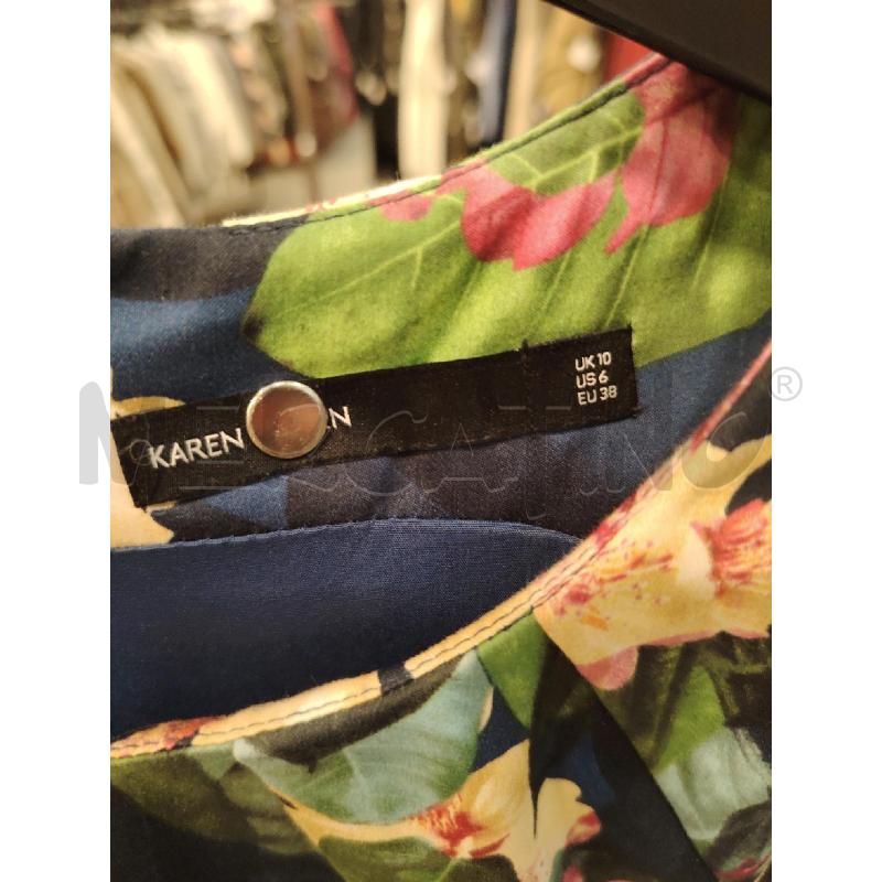 VESTITO D KAREN MILLEN BLU FLOREALE | Mercatino dell'Usato Roma eur 2