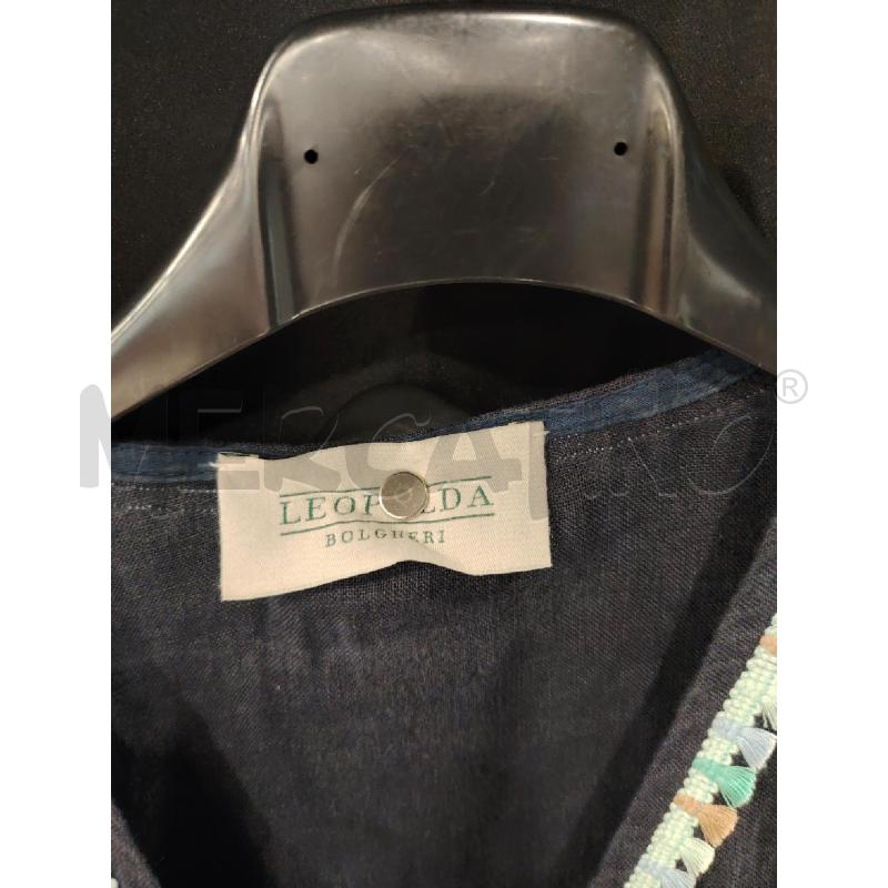 VESTITO D LEOPOLDA LINO BLU NAPPINE | Mercatino dell'Usato Roma eur 2