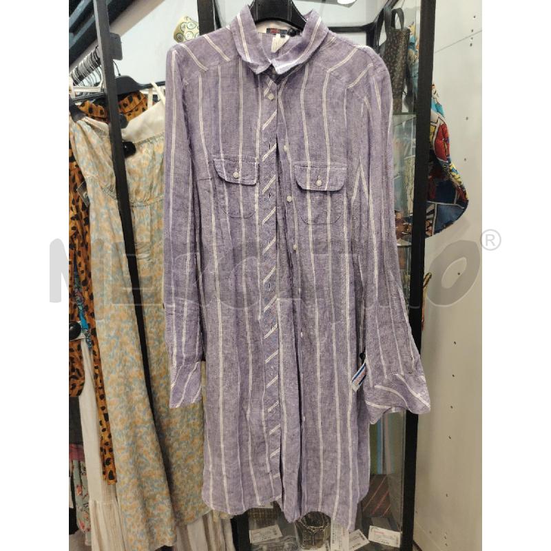 VESTITO D LES COPAINS LINO LAVANDA RIGHE BIA VERT | Mercatino dell'Usato Roma eur 1