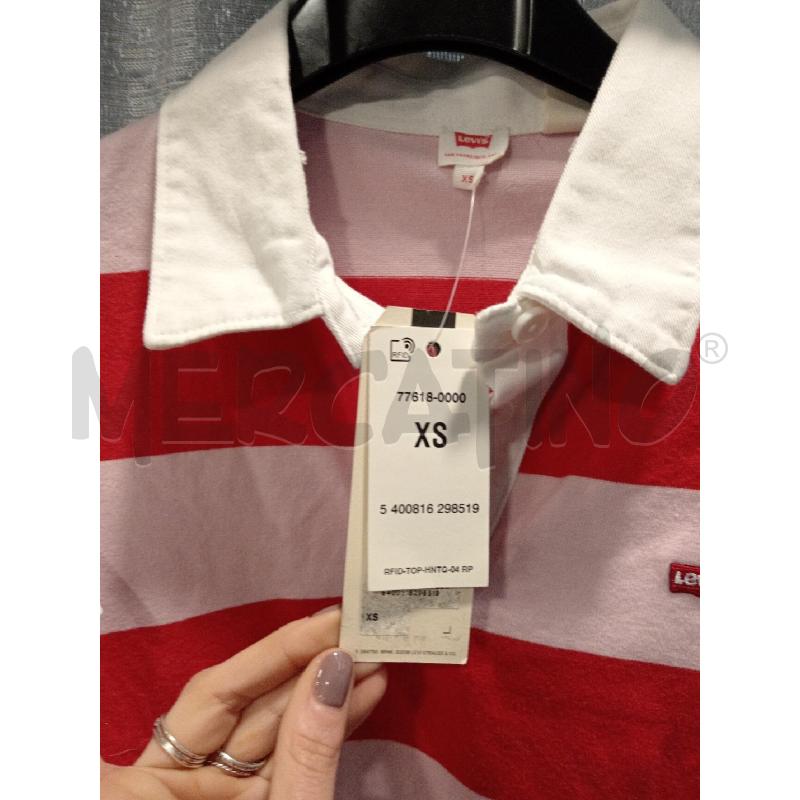VESTITO D LEVIS COLLETTO BIA RIGHE FUCSIA RS CARTELLINO | Mercatino dell'Usato Roma eur 2