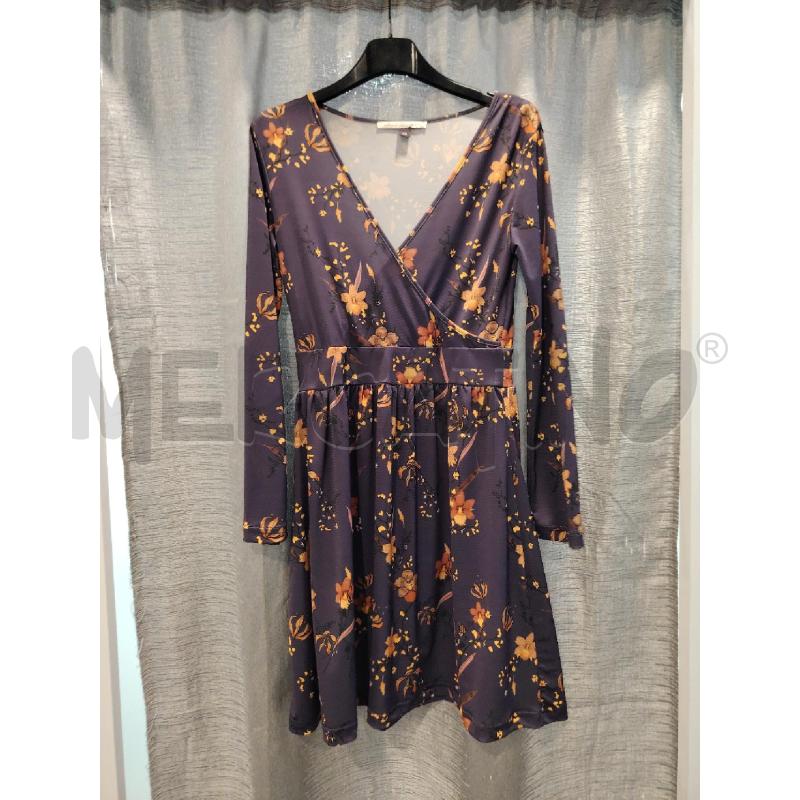 VESTITO D MARIA BALDETTI VIOLA FIORI | Mercatino dell'Usato Roma eur 1
