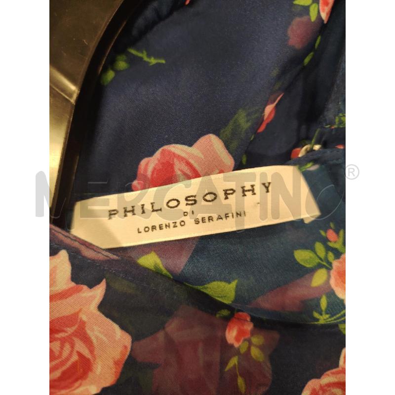 VESTITO D PHILOSOPHY BLU ROSELLINE | Mercatino dell'Usato Roma eur 2