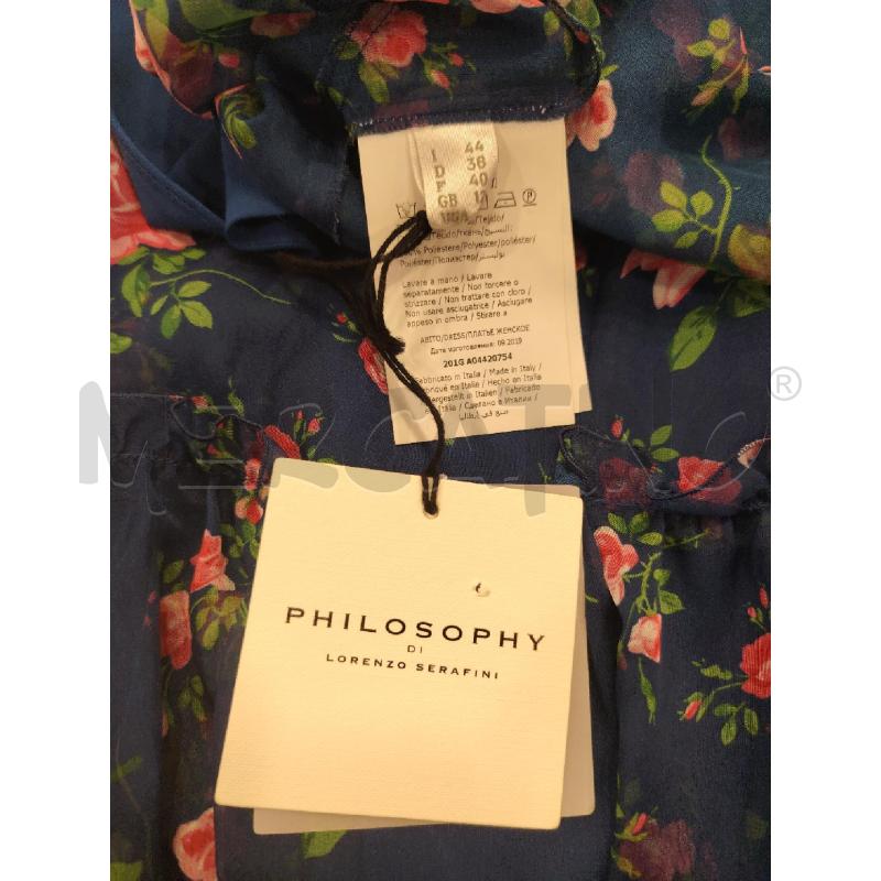VESTITO D PHILOSOPHY BLU ROSELLINE | Mercatino dell'Usato Roma eur 3