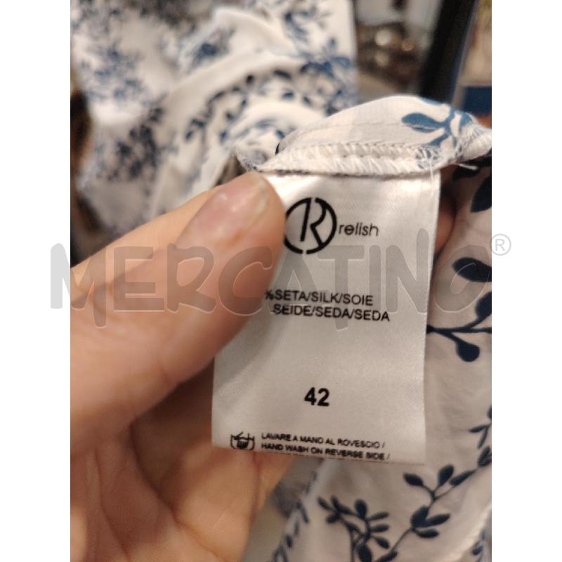 VESTITO D RELISH BIA SETA FANT RAMI BLU  | Mercatino dell'Usato Roma eur 2