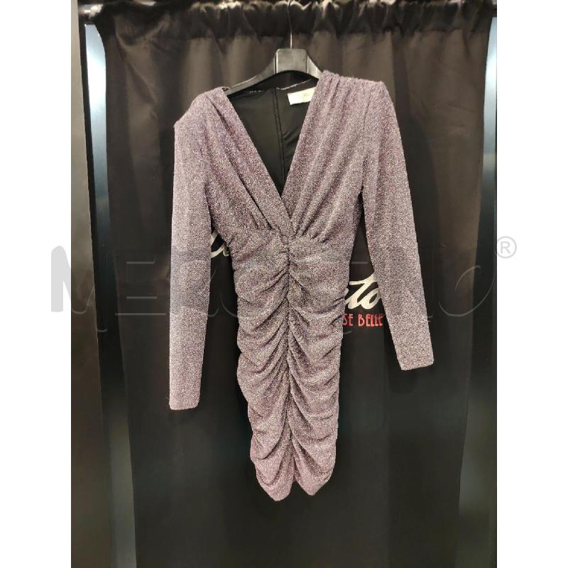 VESTITO D SOALLURE VIOLA LUREX SCOLLO | Mercatino dell'Usato Roma eur 1