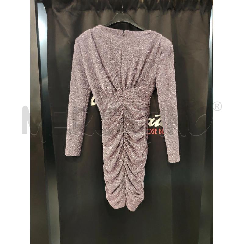 VESTITO D SOALLURE VIOLA LUREX SCOLLO | Mercatino dell'Usato Roma eur 3