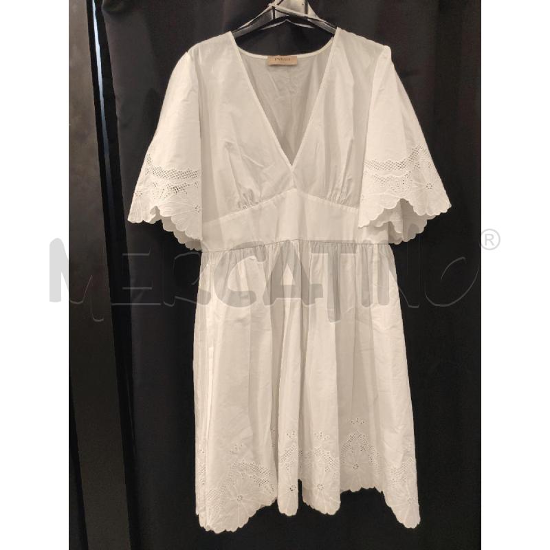 VESTITO D TWINSET BIA PIZZO FONDO COTONE | Mercatino dell'Usato Roma eur 1
