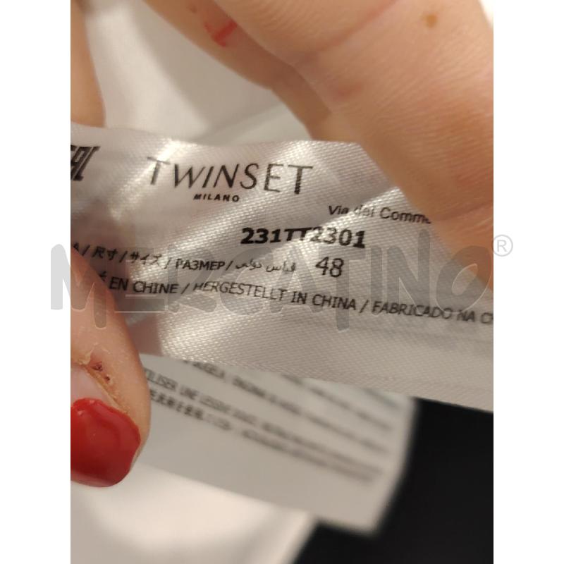 VESTITO D TWINSET BIA PIZZO FONDO COTONE | Mercatino dell'Usato Roma eur 2