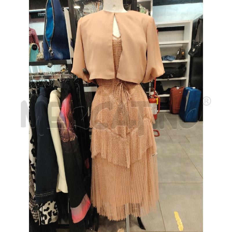 VESTITO D TWINSET LUNGO ROSA PLISSE+COPRISPALLA CARTEL | Mercatino dell'Usato Roma eur 1