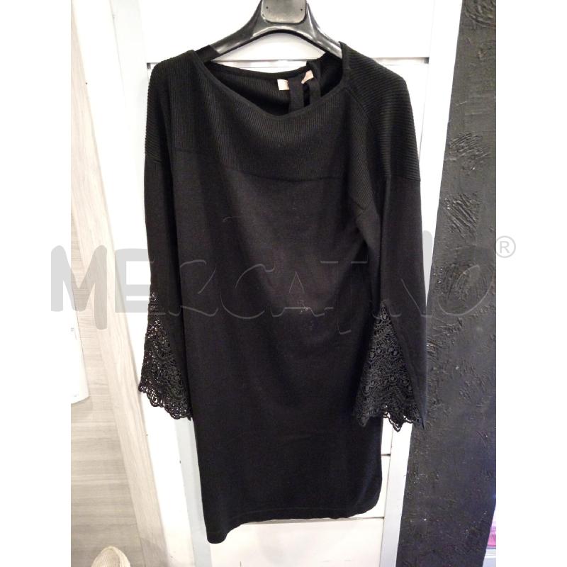 VESTITO D TWINSET NERO MANICHE PIZZO  | Mercatino dell'Usato Roma eur 1