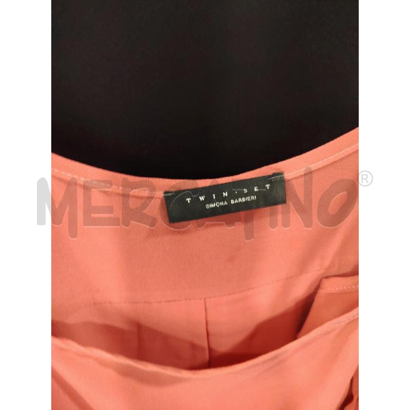 VESTITO D TWINSET PLISSE SALMONE SPALLINE | Mercatino dell'Usato Roma eur 2